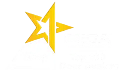 Yellow star logo with a vertical line