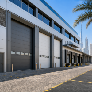 How to Buy a Garage Door in UAE - Complete 2026 Buying Guide 3 Industrial overhead garage doors in Dubai by Maxwell Shutters