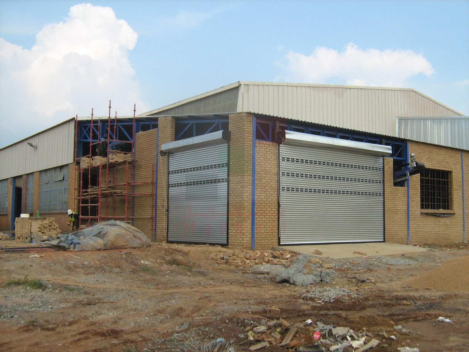 Modern rolling shutter installed on a commercial building