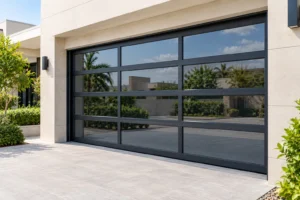 Garage Door Price in Dubai: What It Costs and How to Get an Accurate Quote 4 Modern Glass-Panel Garage Entrance